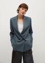Mango - medium blue Wrap check suit jacket Mango - medium blue Wrap check suit jacket