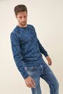 Salsa Jeans - Blue Cotton sweater with effects Salsa Jeans - Blue Cotton sweater with effects