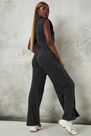 Missguided - Black Grey Acid Wash Shoulder Pad Top And Joggers Co Ord Set Missguided - Black Grey Acid Wash Shoulder Pad Top And Joggers Co Ord Set