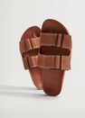 Mango - medium orange Leather straps sandals, Women Mango - medium orange Leather straps sandals, Women