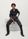 Mango - Charcoal Belt Crop Trousers Mango - Charcoal Belt Crop Trousers