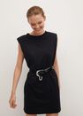 Mango - Black Shoulder Pad Dress Mango - Black Shoulder Pad Dress