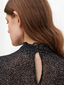 Reserved - Ladies’ Patterned Blouse With Stand Up Collar - Black Reserved - Ladies’ Patterned Blouse With Stand Up Collar - Black
