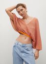 Mango - orange Combined knit top with opening Mango - orange Combined knit top with opening