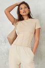 Missguided - Stone Rib Short Sleeve Corset T Shirt Missguided - Stone Rib Short Sleeve Corset T Shirt