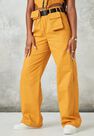 Missguided - Orange Twill Seatbelt Buckle Parachute Trousers Missguided - Orange Twill Seatbelt Buckle Parachute Trousers