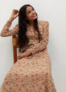 Mango - light beige Printed ruched dress Mango - light beige Printed ruched dress