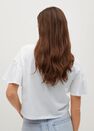 Mango - White Frills Cotton T-Shirt, Women Mango - White Frills Cotton T-Shirt, Women