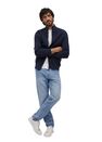 Mango - medium blue Zipped cotton cardigan Mango - medium blue Zipped cotton cardigan