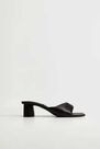 Mango - black Quilted heeled sandals, Women Mango - black Quilted heeled sandals, Women