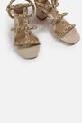 Missguided - Cream Chain Gladiator Block Heel Sandals Missguided - Cream Chain Gladiator Block Heel Sandals