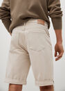 Mango - Light Beige Stretch Cotton Denim Shorts, Men Mango - Light Beige Stretch Cotton Denim Shorts, Men