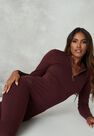 Missguided - Burgundy Missguided Zip Long Sleeve Loungewear Top Missguided - Burgundy Missguided Zip Long Sleeve Loungewear Top