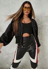 Missguided - Black Satin Oversized Bomber Jacket Missguided - Black Satin Oversized Bomber Jacket