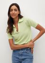 Mango - green Knit cotton polo shirt Mango - green Knit cotton polo shirt