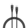 RAVPOWER - RAVPower Nylon Braided Type-C to Lightning Cable 0.3m Black RAVPOWER - RAVPower Nylon Braided Type-C to Lightning Cable 0.3m Black