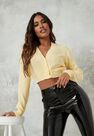 Missguided - Yellow Basic Knit Crop Cardigan Missguided - Yellow Basic Knit Crop Cardigan