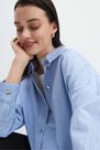 Mohito - Oversized Cotton Shirt - Blue Mohito - Oversized Cotton Shirt - Blue