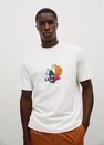 Mango - Natural White Relaxed-Fit Printed T-Shirt, Men Mango - Natural White Relaxed-Fit Printed T-Shirt, Men