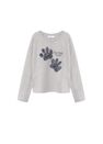 Mango - medium grey Embossed long-sleeved t-shirt Mango - medium grey Embossed long-sleeved t-shirt