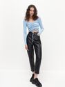 Reserved - Rib knit ruched top - Blue Reserved - Rib knit ruched top - Blue
