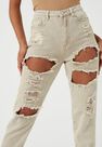 Missguided - Stone Sand Extreme Ripped Mom Rigid Jeans Missguided - Stone Sand Extreme Ripped Mom Rigid Jeans