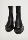 Mango - Black Leather Boots With Track Sole Mango - Black Leather Boots With Track Sole