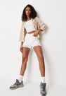 Missguided - White White Extreme Ripped Hem High Waist Denim Shorts Missguided - White White Extreme Ripped Hem High Waist Denim Shorts