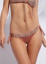 Shiny Beige Sequins Bow Brazilian Bikini Bottoms Cannes, Women, Nude Shine Sequins, large