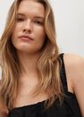Mango - black Cotton crop top, Women Mango - black Cotton crop top, Women