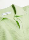 Mango - green Knit cotton polo shirt Mango - green Knit cotton polo shirt