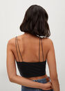 Mango - black Ribbed crop top, Women Mango - black Ribbed crop top, Women