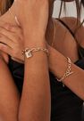 Missguided - Gold Look T Bar And Padlock Chain Bracelet 2 Pack, Women Missguided - Gold Look T Bar And Padlock Chain Bracelet 2 Pack, Women
