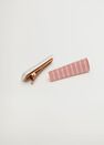 Mango - lt-pastel pink 2-pack resin hairpins, Kids Girl Mango - lt-pastel pink 2-pack resin hairpins, Kids Girl