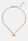 Missguided - Gold Look Gift T Bar Diamante Pendant Necklace, Women Missguided - Gold Look Gift T Bar Diamante Pendant Necklace, Women