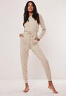 Missguided - Beige Casual Loungewear Jumpsuit Missguided - Beige Casual Loungewear Jumpsuit