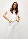 Mango - white Wide leg high waist jeans Mango - white Wide leg high waist jeans