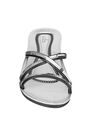 Blue Fin - Silver Slide Sandals, Women Blue Fin - Silver Slide Sandals, Women