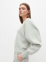 Reserved - Ladies’ Sweater With Puffy Sleeves - Green Reserved - Ladies’ Sweater With Puffy Sleeves - Green