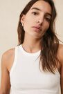 Urban Outfitters - White UO Tori Ribbed Racer Vest Urban Outfitters - White UO Tori Ribbed Racer Vest
