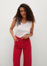 Mango - red Wide leg high waist jeans, Women Mango - red Wide leg high waist jeans, Women