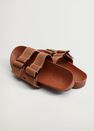 Mango - medium orange Leather straps sandals, Women Mango - medium orange Leather straps sandals, Women