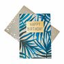 PIGMENT PRODUCTIONS - Aura Birthday Gold Plaque Blue Leaves Greeting Card 130X176 PIGMENT PRODUCTIONS - Aura Birthday Gold Plaque Blue Leaves Greeting Card 130X176