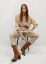 Mango - lt pastel grey Darts faux-leather trousers Mango - lt pastel grey Darts faux-leather trousers