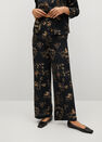 Mango - black Oriental-print trousers Mango - black Oriental-print trousers