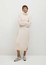 Mango - light beige Knitted turtleneck dress Mango - light beige Knitted turtleneck dress