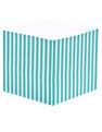 POPPIN INC - Poppin Inc Memo Cube Aqua Stripe POPPIN INC - Poppin Inc Memo Cube Aqua Stripe