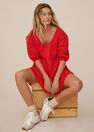 Mango - red Frill cotton dress, Women Mango - red Frill cotton dress, Women