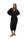 Mango - Black Textured Midi Dress, Women Mango - Black Textured Midi Dress, Women
