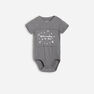 Reserved - Grey Printed Cotton Bodysuit With Patch, Kids Boy Reserved - Grey Printed Cotton Bodysuit With Patch, Kids Boy